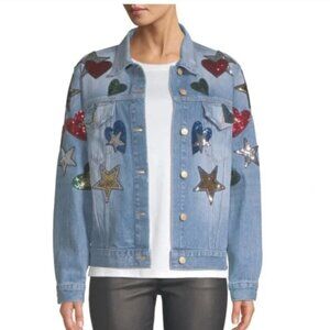 Escada Sport Embellished Denim Jacket With Sequins